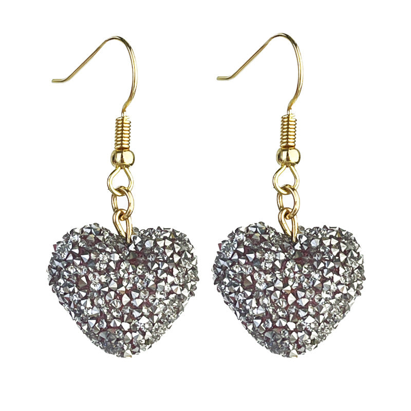 Wholesale 2pcs Valentine's Day Love Three-dimensional Simulation Candy Resin Diamond Color Matching Bead Earrings